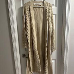 Khaki Over Sized Long Cardigan